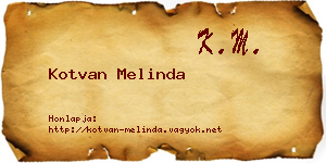 Kotvan Melinda névjegykártya